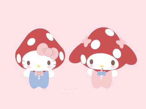 Pink Pusheen, Hello Sanrio, Mushroom Wallpaper, Charmmy Kitty, Mushroom Drawing, Melody Hello Kitty, Kitty Drawing, Hello Kitty Drawing, Hello Kitty Iphone Wallpaper