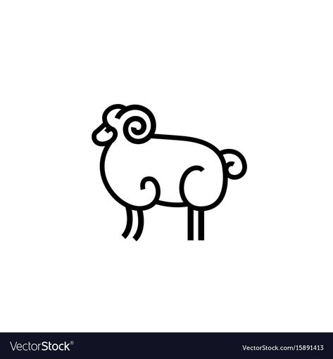 Cute Ram Drawing, Ram Doodle, Ram Drawing, Stylized Drawing, Sign Templates, Template Download, Single Image, Big Boy, Boy Room