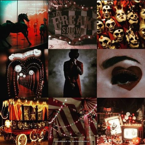 Twin moodboards 2/2 Circus Freakshow Aesthetic, Red Characters Aesthetic, Creepy Moodboard, Clown Moodboard, Mime Oc, Circus Moodboard, Cinema Moodboard, Horror Moodboard, Circus Core