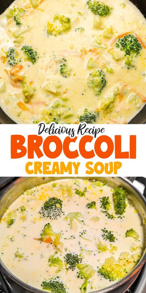 Treat yourself to the ultimate comfort food with our Quick Creamy Broccoli Cheese Soup, ready in just 30 minutes. This heartwarming soup combines the fresh taste of broccoli, carrots, and onions with the richness of cheddar cheese and cream, creating a dish that's both nourishing and indulgent. It's a simple, satisfying way to warm up on a chilly day or anytime you crave a touch of comfort. Best Cream Of Broccoli Soup Recipe, Broccoli Soup Recipes Easy, Broccoli And Carrot Soup, Creamy Broccoli Cheese Soup, Italian Minestrone Soup Recipe, Easy Broccoli Cheddar Soup, Chicken Broccoli Soup, Best Broccoli Cheese Soup, Creamy Broccoli Cheddar Soup