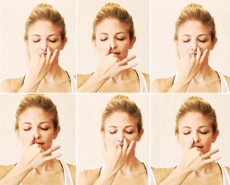 Curious about alternate nostril breathing? Learn all about it here -- plus step by step instruction on how to do it for maximum benefits! Nostril Breathing, Nose Breathing, Alternate Nostril Breathing, Yoga Kundalini, Combination Skin Type, Simple Health, Benefits Of Coconut Oil, Deep Breathing Exercises, Skin Care Steps