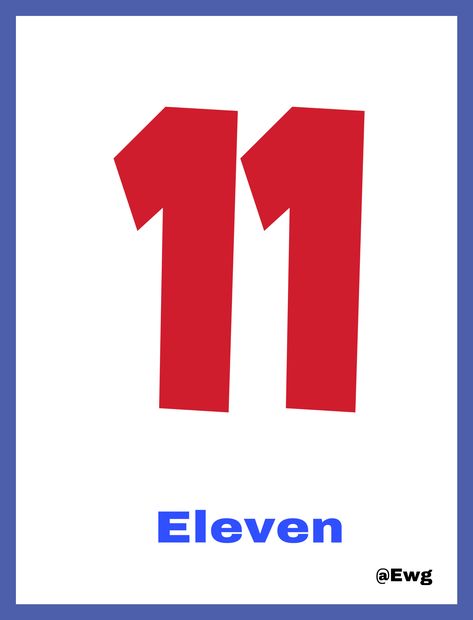 Eleven Number, Numbers Flashcards, By The Numbers, The Numbers, Quick Saves