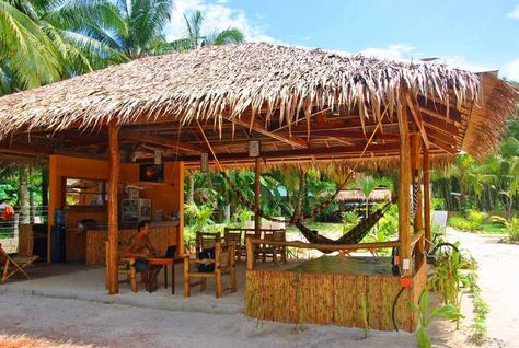 Outdoor Tiki Bar, Rustic Beach House, Bahay Kubo, Siargao Island, Hut House, Outdoor Restaurant Design, Bamboo House Design, Bamboo Structure, Bamboo Architecture