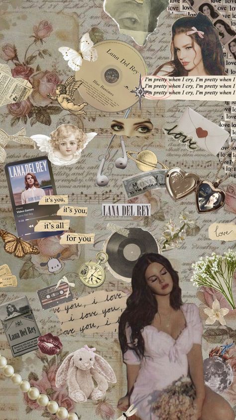 Lana del Rey Wallpaper Lana Vintage Aesthetic, Lana Phone Wallpaper, Mother Lana Del Rey, Lana Del Rey Shuffle Wallpaper, Lana Del Rey Aesthetic Wallpaper Collage, Phone Backgrounds Lana Del Rey, Lana Del Rey Fall Aesthetic, Pretty When I Cry Lana Del Rey, Lana Del Ray Wallpapers