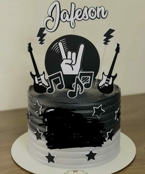 Bolo Rock, Birthday Cakes For Women, Cakes For Women, Just Cakes, Black Party, Birthday Bash, Baby Birthday, 30th Birthday, Kids Birthday Party