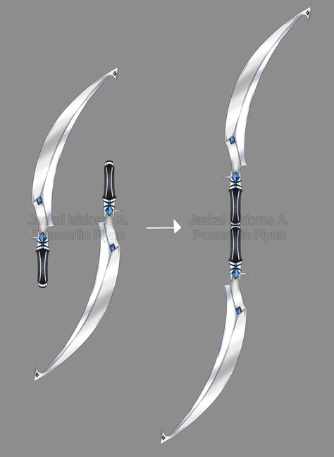 Dual Swords Warriors Fantasy Art, Chained Blades Concept Art, Fantasy Dual Swords, Double Bladed Staff, Double Bladed Scythe, Scimitar Character Art, Dual Sickles, Double Scimitar, Dual Blades Concept Art