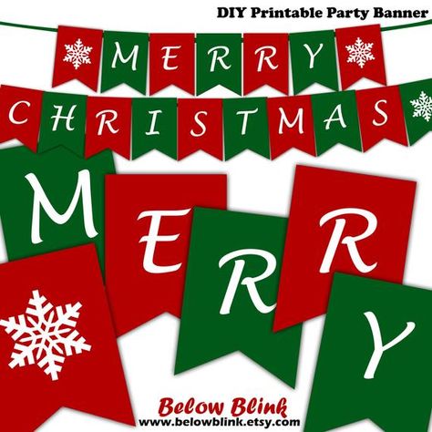 Merry Christmas Banner, Printable Christmas Banner, Snowflake Banner, Photography Prop Banner, Christmas Decor, Instant Download DP661 Merry Christmas Banner Printable Letters Free, Merry Christmas Banner Printable Free, Merry Christmas Banner Printable Letters, Merry Christmas Banner Printable, Christmas Banner Printable, Christmas Banner Diy, Snowflake Banner, Banner Photography, Letters Printable