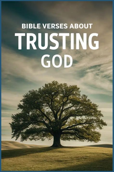 Bible verses about trusting God with an oak tree in the background. Bible Verses For Trusting Gods Plan, Trust God Scripture, Bible Verses On Faith, Verses On Faith, Important Bible Verses, Verses About Trust, Godly Encouragement, Trusting In God, Psalm 37 5