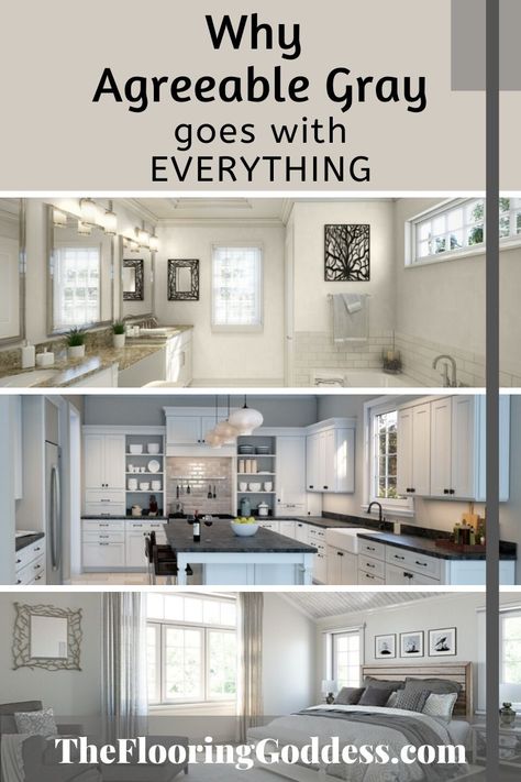 agreeable gray paint Agreeable Grey Color Scheme, Agreeable Gray Paint, Agreeable Grey, Farmhouse Color, Agreeable Gray Sherwin Williams, Most Popular Paint Colors, Grey Accent Wall, Greige Paint Colors, Beige Paint