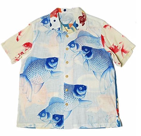 Fish Clothes, Fish Outfit, Fish T Shirt, Fish Clothing, Fish Shirt, Hawaiian Flower, Outfit Ideas For Women, Vintage Hawaiian Shirts, Gold Fish