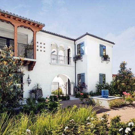 Oatman Architects Inc. on Instagram: "View of the archway from our Crystal Cove Montecito Estate project." Spanish Carport, Mediterranean Revival Architecture, Modern Spanish Revival, Cliffside House, Spanish Mediterranean Homes, Parisian Modern, Spanish Revival Home, Building Envelope, Mediterranean Revival