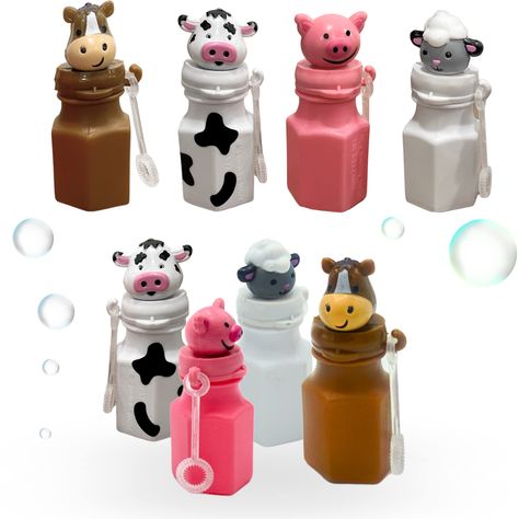 PRICES MAY VARY. 12 Pack - Barnyard Bubbles bottles with wands. Comes in 4 designs, you get 3pcs of each. Each 3" plastic bottle includes 1 oz. bubble solution which is non toxic. The bubbles include farm animals such as pigs, cows, horses, and sheep. This bubbles is inspired by our favorite barnyard friends! perfect for birthday party favors, baby showers giveaways, or nursery decor! . Great for for barnyard themed party decorations, farm animals bubble toys bulk for pool party, & outdoor games Barnyard Birthday Party Favors, Animal Farm Birthday Party, Farm Birthday Party Favors, Barnyard Party Favors, Baby Shower Giveaways, Bubbles Party, Bubble Party Favors, Farm Themed Party, Barnyard Birthday Party