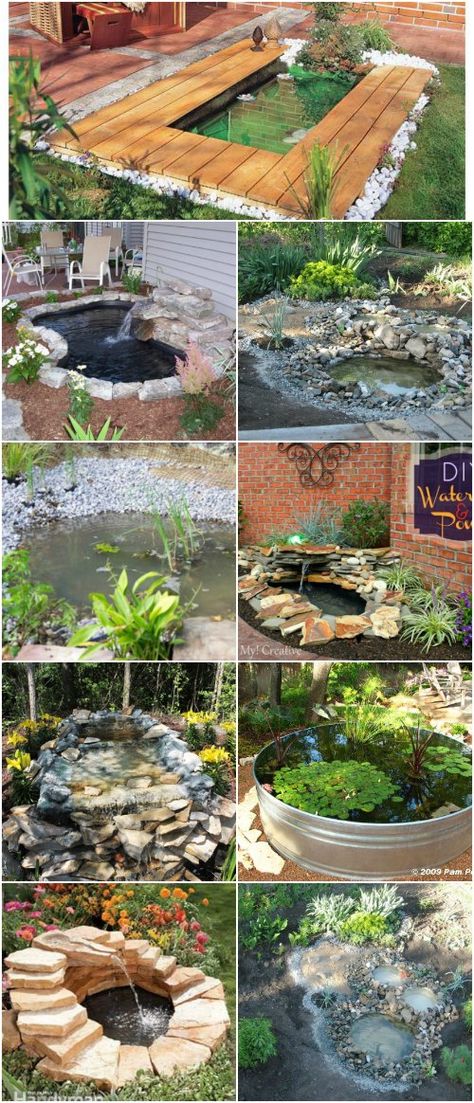 15 Budget Friendly DIY Garden Ponds You Can Make This Weekend #diy #gardening #backyard #ponds #waterfeatures via @vanessacrafting Diy Ponds Backyard, Diy Waterfall, Pavers Diy, Gardening Backyard, Backyard Ponds, Budget Friendly Diy, Garden Ponds, Backyard Pond, Diy Pond