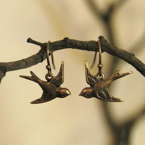 Love Bird Earrings Brass | Etsy Vintage Drop Earrings, Love Bird, Clover Earrings, Alloy Earrings, Bird Earrings, Women's Jewelry And Accessories, Antique Earrings, Brass Earrings, Elegant Earrings