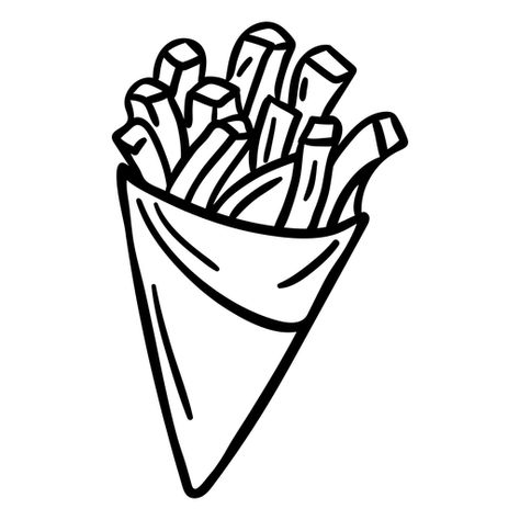 Paper cone fries stroke #AD , #Affiliate, #AD, #cone, #fries, #stroke, #Paper French Fries Tattoo, Fries Tattoo, Fries Drawing, Belgian Fries, Home Fries, Steak Frites, Canvas Learning, Paper Cones, Chalk Drawings