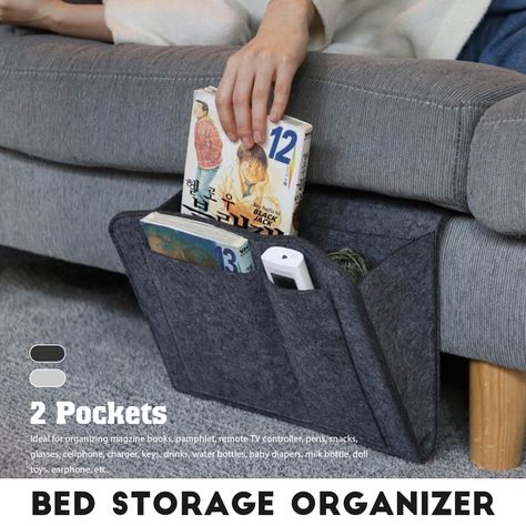 Hanging Bag Bedside Storage Organizer Bed Felt Pocket Sofa Armrest Phone Holder Sofa Organizer, Bed Caddy, Bedside Pocket, Tv Remote Holder, Couch Storage, Bed Organiser, Bedside Caddy, Bed Pocket, Bedside Organizer