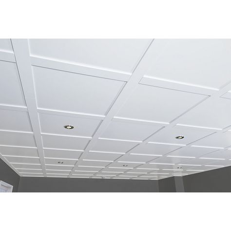 null Laundry Room Ceiling Ideas, Diy Suspended Ceiling, Ceiling Upgrade, Drop Ceiling Basement, Suspended Ceiling Systems, Suspended Ceiling Tiles, Metal Ceiling Tiles, Drop Ceiling Tiles, Faux Tin Ceiling Tiles