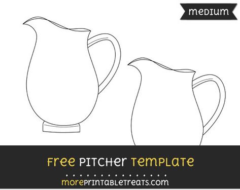 Free Pitcher Template - Medium Templates For Pottery Free Printable, Ceramic Templates Free Printable, Computer Paper, Pottery Pitcher, Black And White Lines, Hand Built Pottery, Templates Printable Free, Program Design, Hand Built