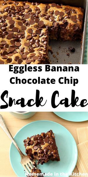 Chocolate Chip Snack Cake, Healthy Banana Recipes, Banana Recipes Overripe, Banana Cakes, Egg Free Desserts, Ripe Banana Recipe, Chocolate Banana Cake, Cocoa Cake, Eggless Desserts