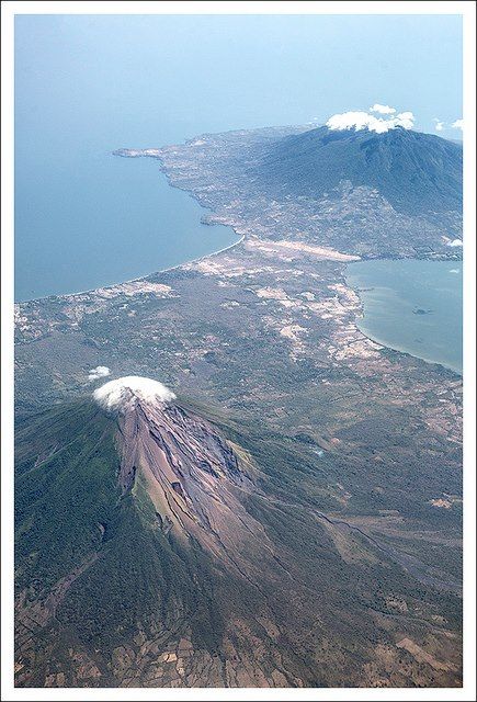 Aerial view of volcanoes #Concepción and #Maderas in #Ometepe Island Lake #Nicaragua. Ometepe is 276 km² (106.6 mi ²) in length and is the world's largest island in a freshwater lake.  Espectacular vista aérea de los volcanes Concepción y Maderas en la isla de Ometepe del Gran Lago de Nicaragua, su extensión es de 276 km² y es la isla más grande del mundo dentro de un lago de agua dulce. Lake Nicaragua, Ometepe, Nicaragua Travel, Island Lake, Central America Travel, Natural Element, Panama City Panama, America Travel, Latin America