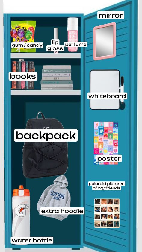 Boy Locker Ideas, Lookers Ideas Lockers, High School Locker Ideas, Locker Ideas Highschool, Locker Ideas For Girls 6th Grade, Middle School Locker Ideas, Cute Lockers, Locker Ideas Aesthetic, Diy Locker Decor