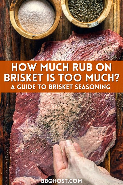 Using the right seasoning rub can not only help your smoked brisket develop a nice crisp bark, it also adds a layer of flavor along with the smoke. But how much rub on brisket is too much? Get our expert tips on seasoning your brisket, along with must-try dry brisket rub recipes. Hop on to the blog to learn more! Brisket Rubs, Smoked Brisket Rub, Brisket Dry Rub, Brisket Rub Recipe, Brisket Seasoning, Brisket Rub, Homemade Rubs, Grilling Chicken, Beef Brisket Recipes