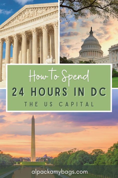 24 Hours in DC: Best One Day Itinerary Washington DC Washington Dc Itinerary, Washington Dc Travel Guide, Washington Dc Monuments, Washington Dc Vacation, Dc Vacation, Dc Monuments, 1 Day Trip, Famous Monuments, Washington Dc Travel