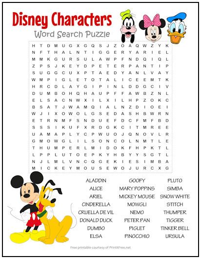 Help fill those long rainy days or summer afternoons with our Disney Characters Word Search Puzzle. Kids will love discovering their favorites such as Mickey Mouse or Mary Poppins in this fun FREE printable! Disney Craft Activities, Mickey Mouse Day Activities, Mickey Mouse Puzzle Printable, Word Search Disney, Disney Printables Free Activities, Disney Word Search Free Printable, Disney School Activities, Disney Games For Kids Activities, Disney Day Activities For School