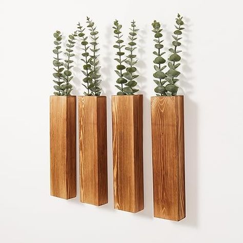 Hanging Wall Vase, Faux Plants Decor, Modern Farmhouse Wall Decor, Wall Planters, Greenery Decor, Artificial Eucalyptus, Wood Wall Art Decor, Wall Vase, Decorative Planters