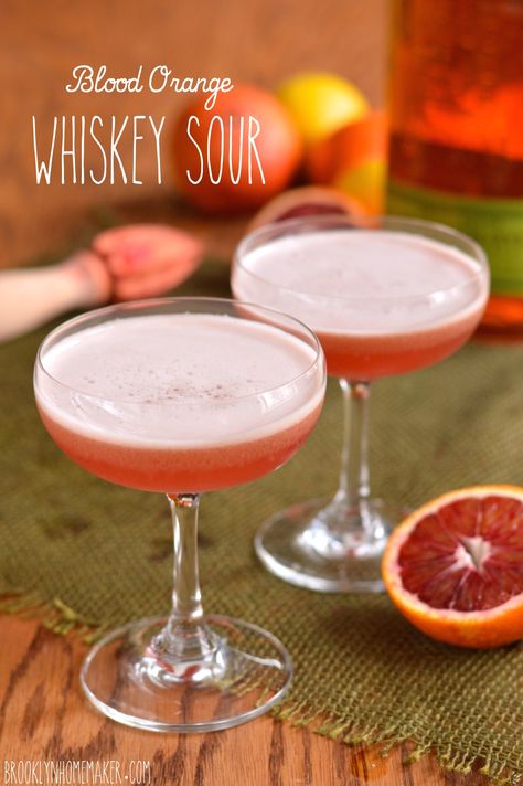 Orange Whiskey Sour, Blood Orange Recipes, Blood Orange Cocktail, Raspberry Cocktail, Drink Poster, Cocktails To Try, Whiskey Sour, Bourbon Cocktails, Whiskey Drinks