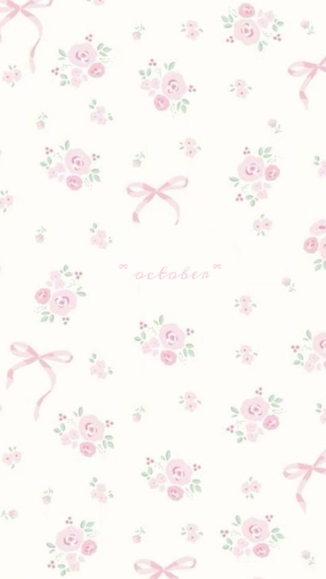 October  ིྀ coquette wallpaper #coquette #bows #pink #wallpaper #flowers #explorepage #aesthetic #rose Pink September Wallpaper, Coquette Autumn Wallpaper, Fall Wallpaper Coquette, Fall Bow Wallpaper, Coquette Fall Wallpaper, Pink Fall Aesthetic Wallpaper, Coquette Wallpaper Iphone Aesthetic, Love Shack Fancy Wallpaper, Bracelet Themes