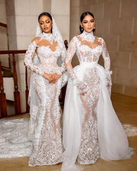 Elegant Wedding Dress With Split, High Neck Mermaid Wedding Dress, Wedding Dress With High Neck, Bridal Collection 2023, African Bridal Dress, Glam Wedding Dress, Dresses Corset, Dress With High Neck, Wedding Ready