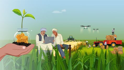 Futuristic Agriculture, Future Agriculture, Front Page Magazine, Indian Agriculture, Industry Illustration, Technology In Agriculture, Agricultural Engineering, Agriculture Projects, Trading App