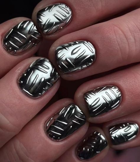 Leather Nails Design, Nerdy Nail Art, Couple Nail Art, Masculine Nail Designs, Masculine Nails, Mens Nail Art, Masculine Nail Art, Drawing Mirror, Graphic Nails