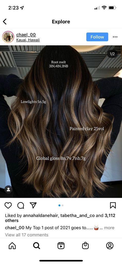 Brunette Formulas Redken, Brunette Dimensional Balayage, Dimensional Brunette Formula, Shades Eq Formulas Brunettes, Hair Glossing Before And After Brunettes, Redken Brunette Formulas, Toner Balayage, Redken Shades Eq Formulas Brown, Cool Toned Balayage Brunette