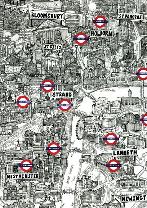 London Illustrated Tube Map, Hidden London, Underground Map, Underground Tube, London Illustration, London Tube, Transportation Poster, London Trip, London Baby