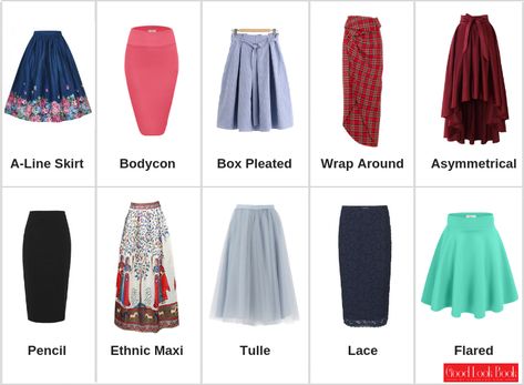 Outfits With Names, Skirt Types, Long Skirt Fashion, Dress Name, How To Make Skirt, Silk Maxi Skirt, Fashion Silhouette, Basic Skirt, Vintage Skirts