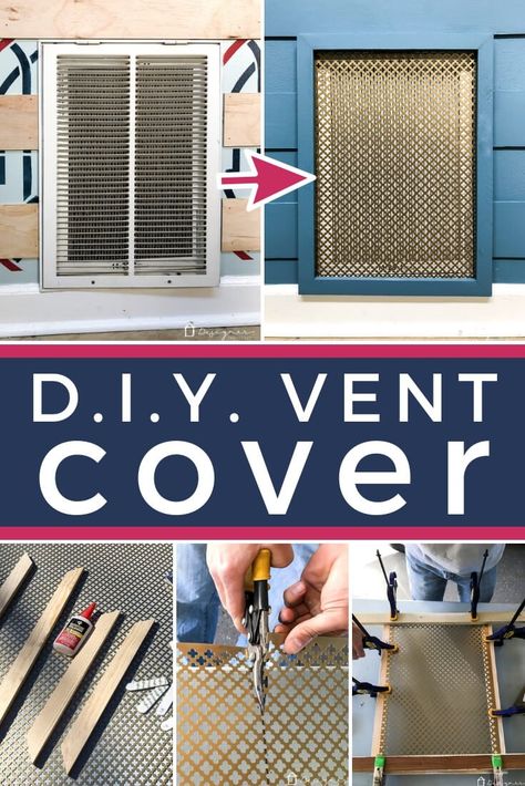 The vast majority of air grille covers are ugly! Make your own decorative DIY wall vent cover with this easy to follow step-by-step tutorial. #airventcover #decorativeairventcover #DIYventcover #returnventcover #ventcoverideas #ventcoverupdate #ventcovertutorials #airgrillecover #decorativeairgrille #airgrilleDIY