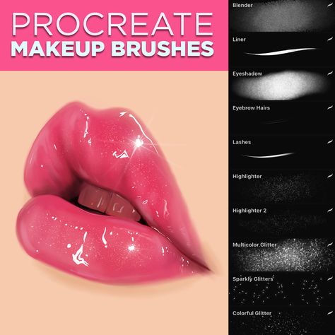 Procreate Highlight Brush, Procreate Makeup, Texture Brushes Photoshop, Procreate Resources, Makeup Photoshop, Procreate Coloring, Best Procreate Brushes, Procreate Ipad Tutorials, Skin Paint