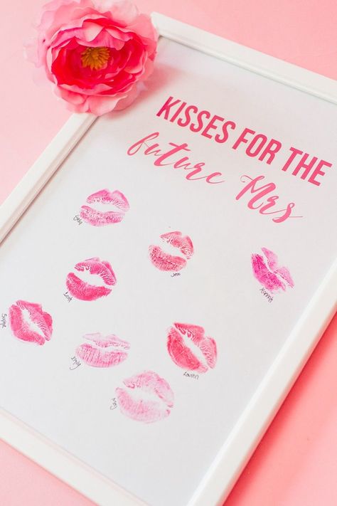 Kisses For The Future Mrs, Book Kisses, Kisses For The Mrs, Printable Bachelorette Party Games, Future Makeup, Hen Party Accessories, Hen Party Games, Awesome Bachelorette Party, Hens Party