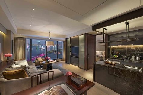 One Bedroom Apartment | Luxury Apartment | Mandarin Oriental, Shanghai Bedroom Apartment Luxury, Shanghai Apartment, Rental Kitchen, Deep Sofa, Executive Room, Apartment Luxury, Luxury Bedroom Design, Sanctuary Bedroom, Luxury Apartment