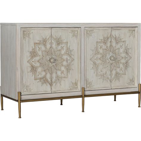 Living Room Chest, Hooker Furniture Living Room, Hand Painted Dressers, Chest Furniture, Dresser Design, Wide Sideboard, Accent Chest, Painted Dresser, Accent Doors