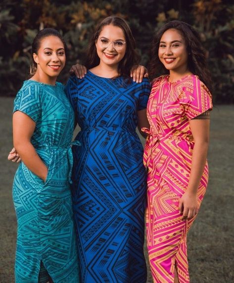 Island Dresses Pacific, Pacific Island Dress Patterns, Fijian Clothing, Tahitian Dress, Samoan Dress, New Dress Pattern, Island Style Clothing, Tropical Dresses, Island Dresses