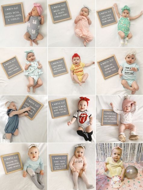 Milestone Newborn Pictures, Cute Milestone Pictures, Simple Milestone Picture Ideas, Infant Milestones By Month Pictures, One Month Old Pictures, Girl Milestone Ideas, One Month Old Photo Ideas, Milestone Monthly Picture Ideas, 1 Month Old Pictures