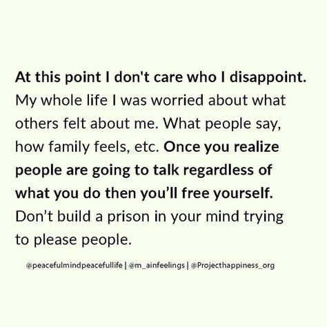 Project Happiness on Instagram: "Don't let the fear of disappointing others hold you back from living your best life. You can't control what others think or say about you, but you can control how you react. Being a “people pleaser” was a protective method you used to cope with your life circumstances early on. It served a purpose then, AND you are a different person today. So go ahead, free yourself from that prison. Be true to yourself, follow your inner guidance, and stand for who you are, no When People Dont Want You Around, People Trying To Control You Quotes, When People Don’t Include You, You Can't Control Me Quotes, People Are So Disappointing Quotes, Controlling People Quotes Life Lessons, People Holding You Back Quotes, Quotes About Not Being A People Pleaser, Quotes About Being In Control Of Your Life