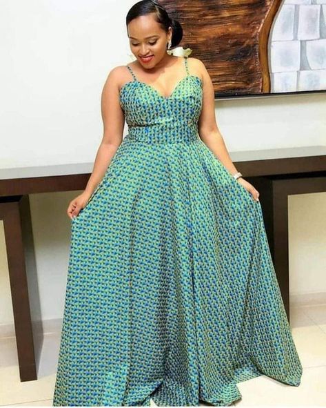 Ankara Flared Dress, Yakoema Fashion, Ankara Blouse, Ankara Dress Designs, Full Gown, African Attire Dresses, Long African Dresses, African Print Dress Ankara, Best African Dresses