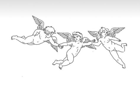 Knee Angel Tattoo, Simple Angel Drawing, Angle Tattoo, Cupid Tattoo, Illusion Tattoos, Optical Illusion Tattoos, Cherub Tattoo, Potter Wallpaper, Beautiful Flower Tattoos