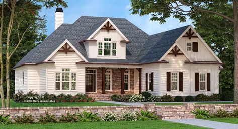 Craftsman House Plan - 4 Bedrooms, 3 Bath, 2400 Sq Ft Plan 85-181 Farmhouse Craftsman, Craftsman Farmhouse, Monster House Plans, Suburban House, Craftsman Style House, Country Style House Plans, Craftsman Style Homes, Craftsman Style House Plans, Craftsman House Plan