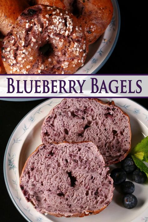 Blueberry Bagels Recipe, Blueberry Bagels, Blueberry Bagel, Bagels Recipe, Asian Side Dishes, Bread Oven, Quick Breakfast Recipes, Bagel Recipe, Blueberry Recipes