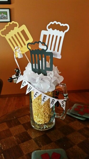 Beer themed retirement party decorations #papercraft #beercenterpiece #silhouette Beer Centerpieces, Beer Party Decorations, Beer Party Theme, Beer Birthday Party, Beer Tasting Parties, Beer Decorations, Retirement Party Decorations, Beer Theme, Beer Birthday